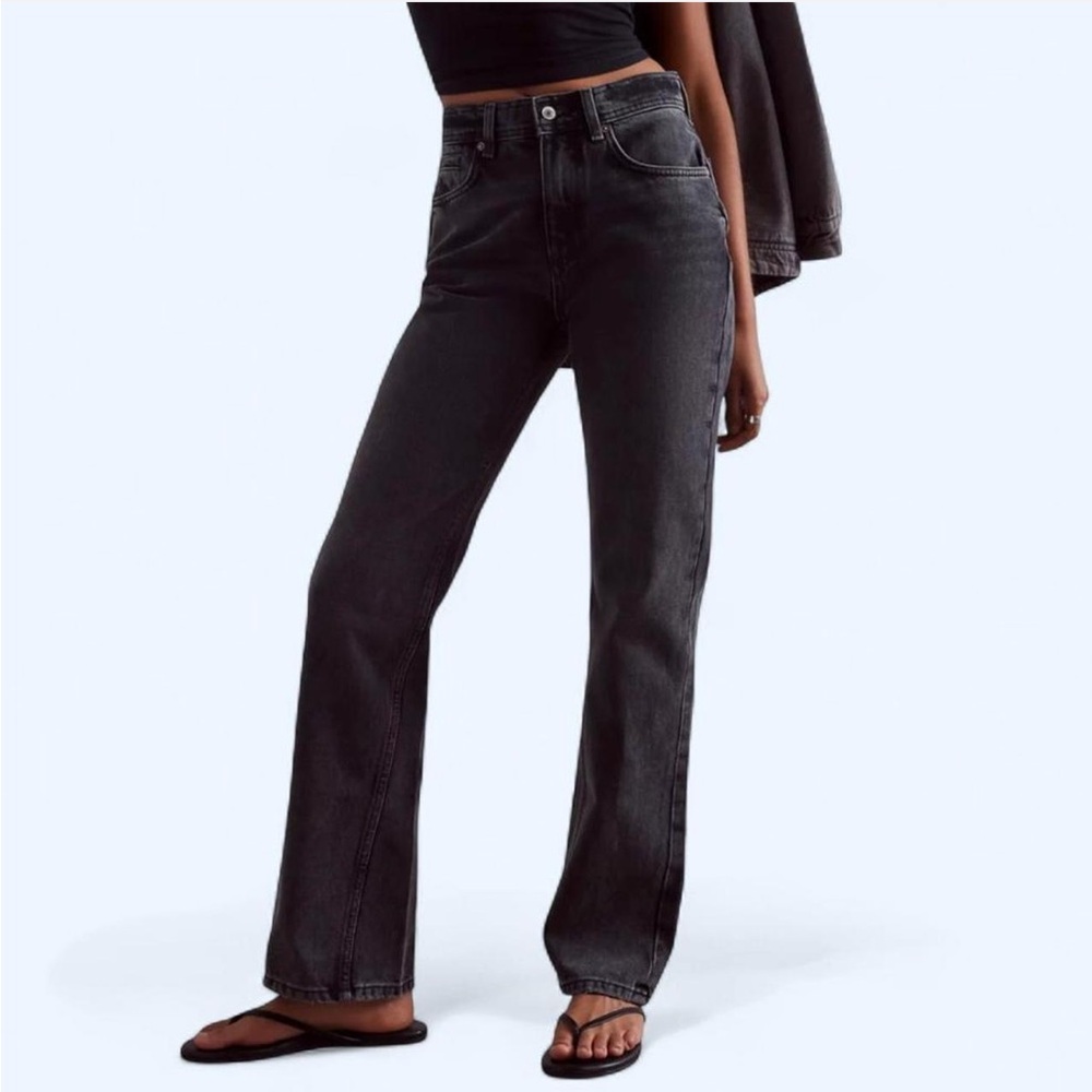 Free People Xena High Rise Slim Straight black jeans.